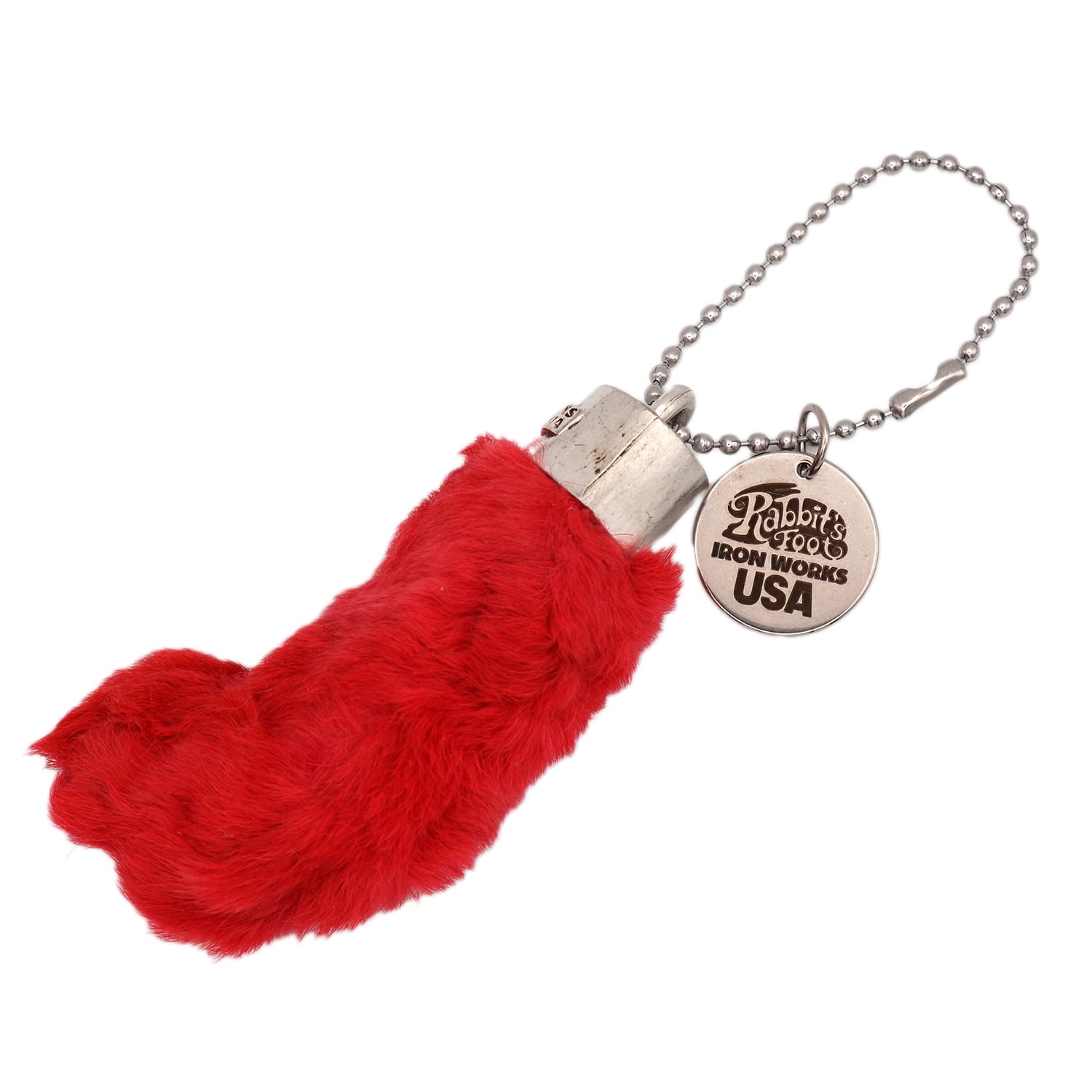 USA RABBIT FOOT ラッキーチャーム アメリカ ビンテージ ラビットフット キーホルダー キーチェーン : USRF-002RD