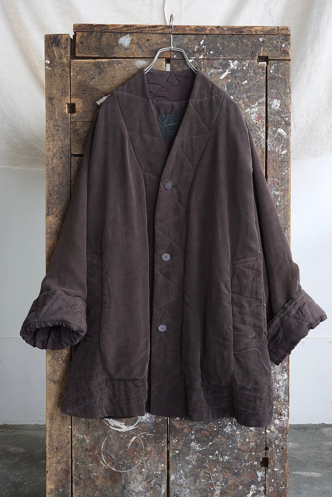 CHEZ VIDALENC - SILK COAT PUFFY / DARK BROWN | Brownie