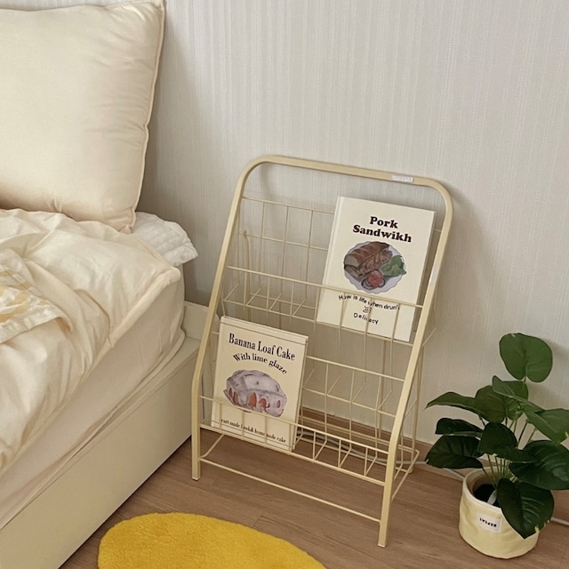 butter cream magazine rack 2size 2colors / バター クリーム マガジンラック デスクデコ レコード LP 収納 本棚 韓国インテリア