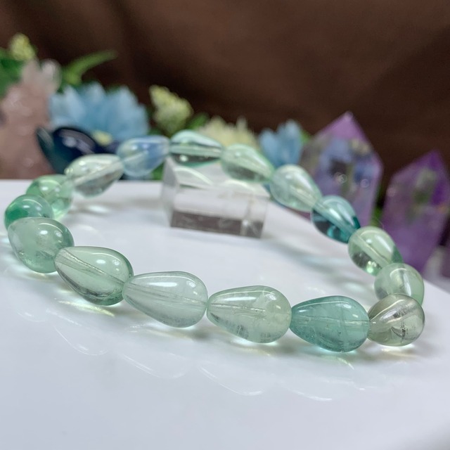 5.しずく型☆フローライト ブレスレット