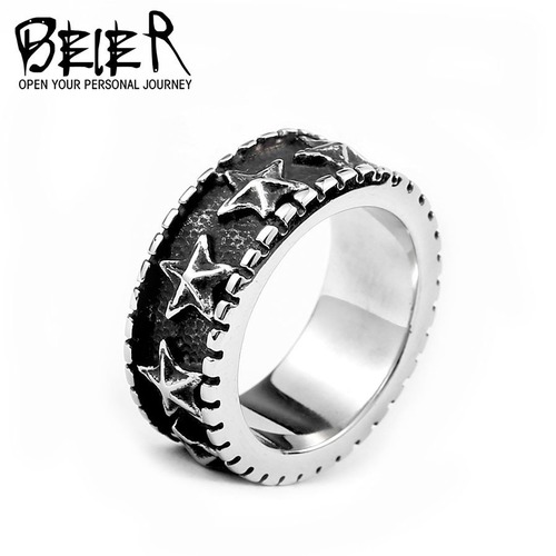 【送料無料】 メンズ リング 指輪 クール パンク 316L ステンレス 人 スター レディース 10000555