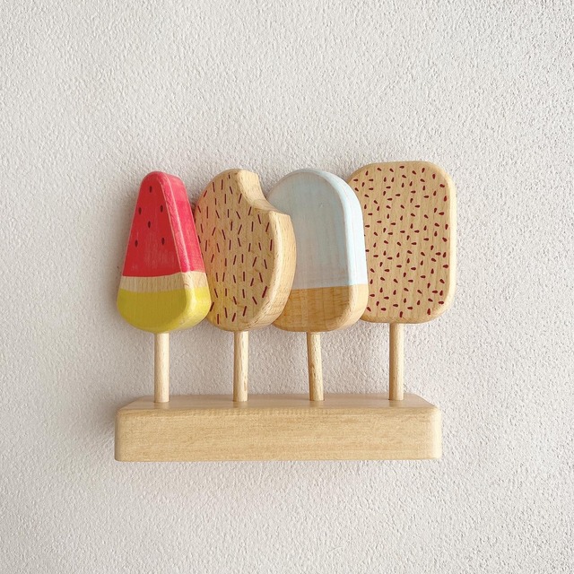 アイスキャンディー 木のおもちゃ アイスクリーム おままごと Wooden Ice Cream
