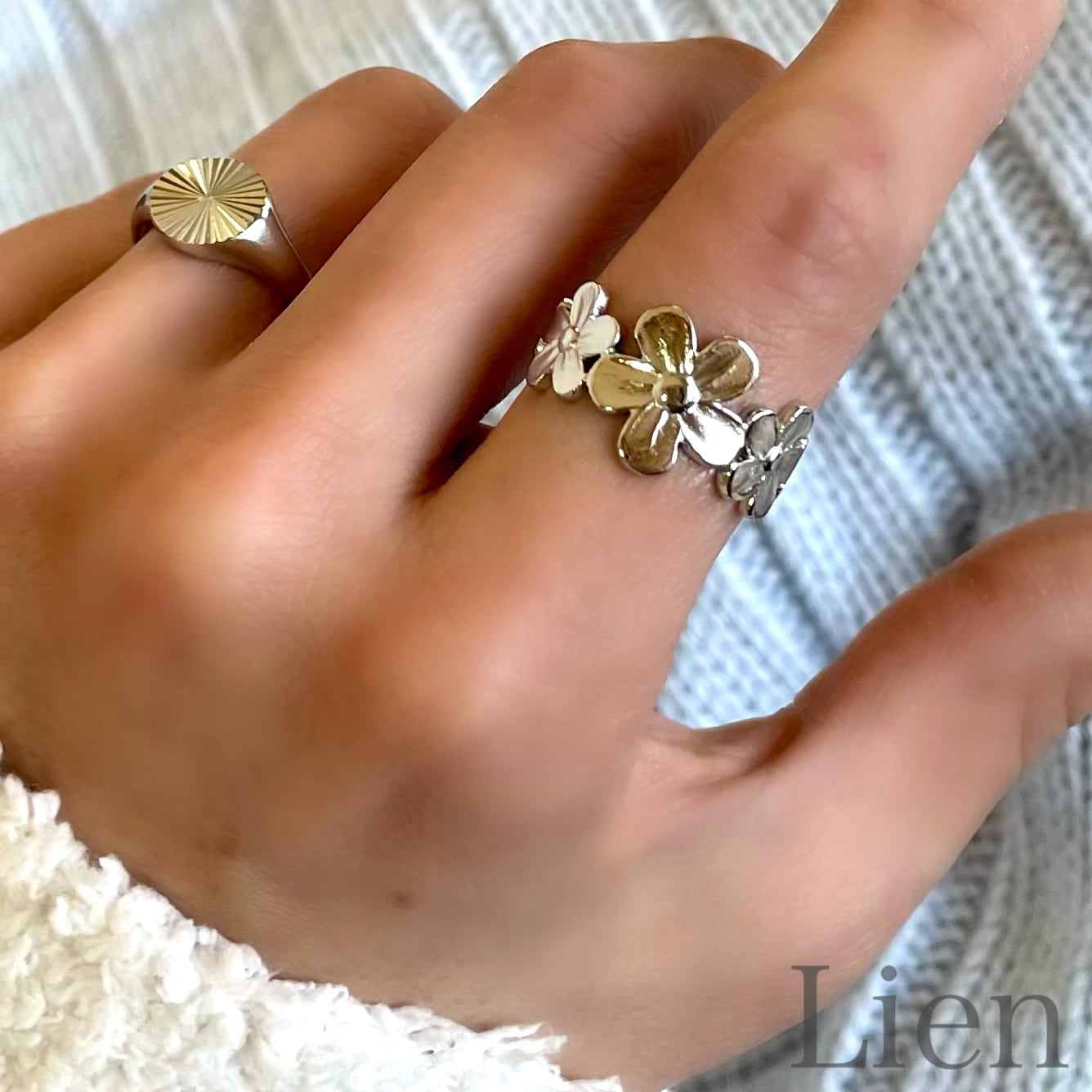 プルメリア フラワー リング サイズフリー 201◇つけっぱなし!OK