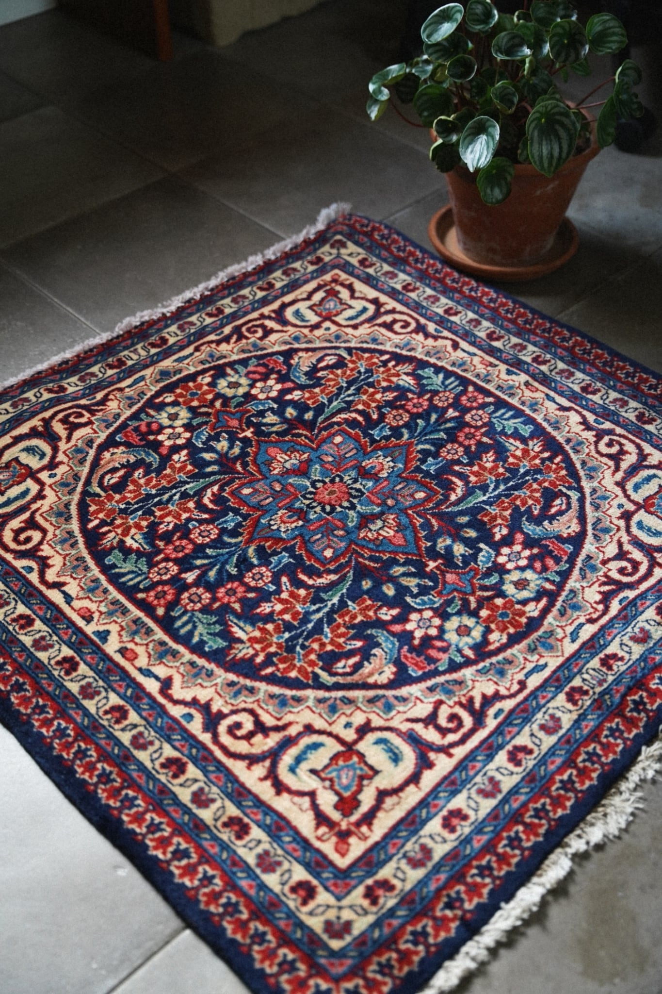 2492-Vintage Persian Tabriz rug