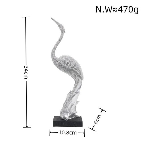 置物　鳥　鶴　オブジェ　銀　シルバー　モダン　部屋　装飾品　置き物　フィギュア　動物　オーナメント　工芸品　綺麗　玄関　高級　おしゃれ　バード　インテリア　装飾　雑貨