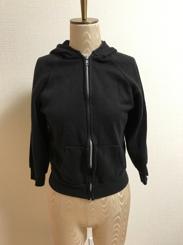 アメリカ古着 ブラック キッズサイズパーカー