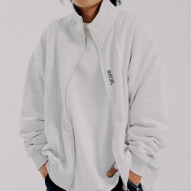 DAMAGE LINE ZIP UP_LIGHT GREY