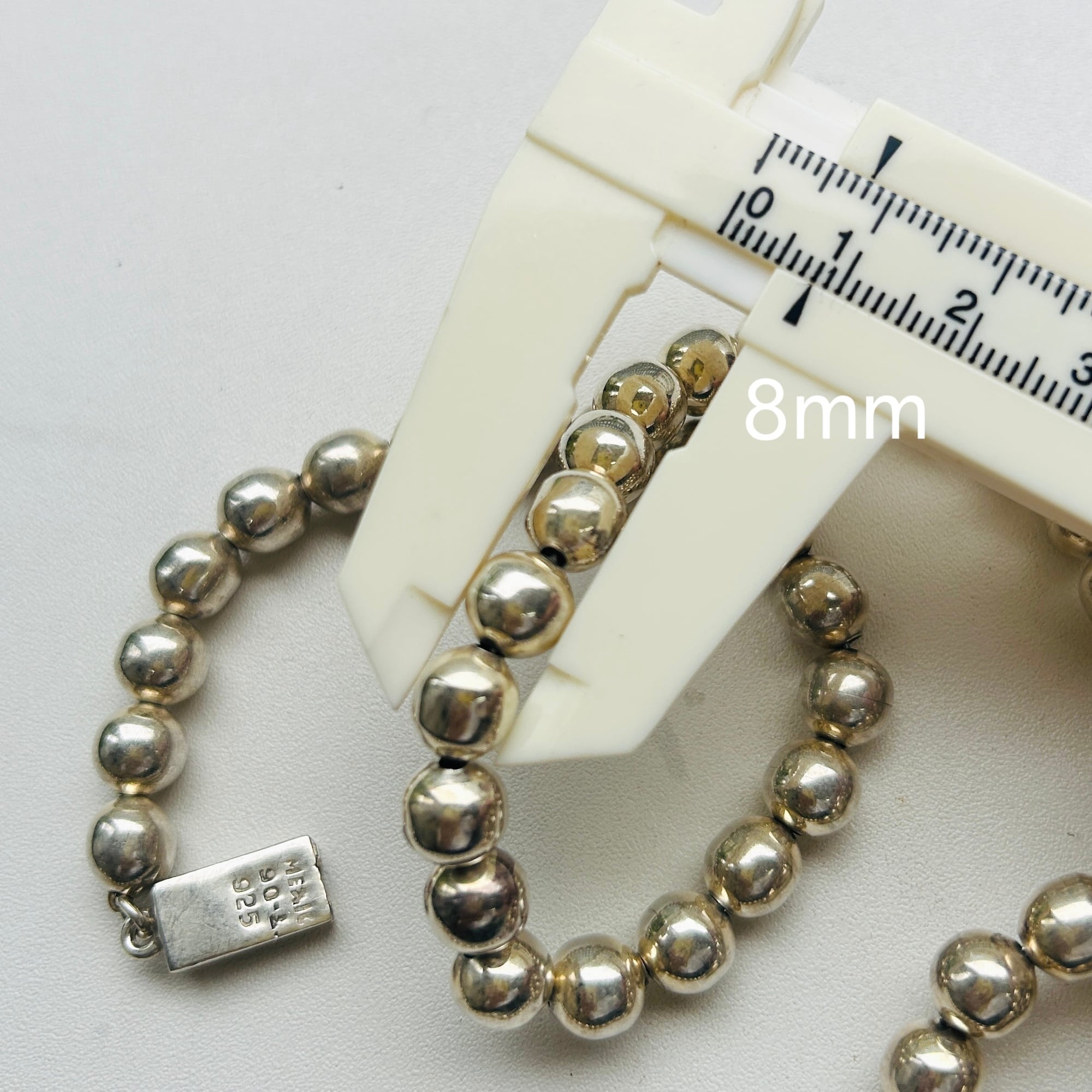 Mexico シルバー 8mm ボールビーズ LONG ネックレス（72cm） | Milo