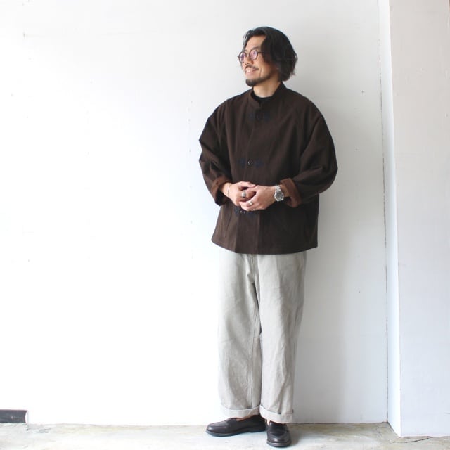 HAVERSACK コットンフランネルスタンドカラージャケット Mud-dyed