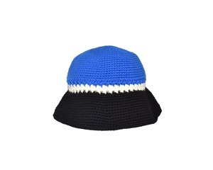 CROCHET HAT / BICOLOR SNOW / BLUE x BLACK