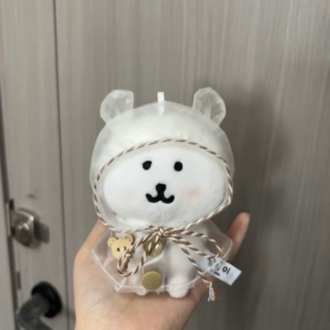 ✿10cm✿クマレインコート ぬいぐるみ服 ぬい用透明マントふわふわ