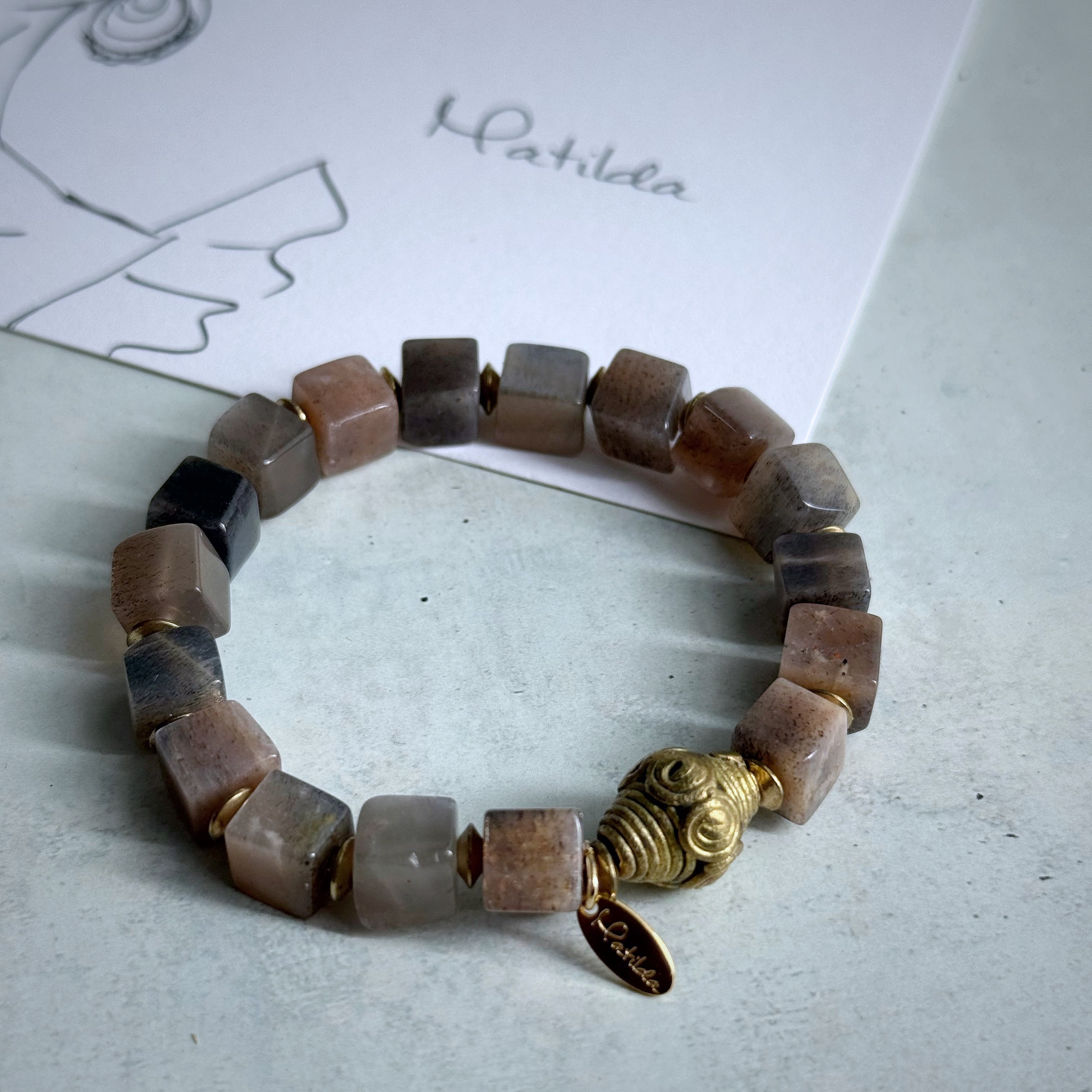 tumble bracelet(ブラックムーンストーン)