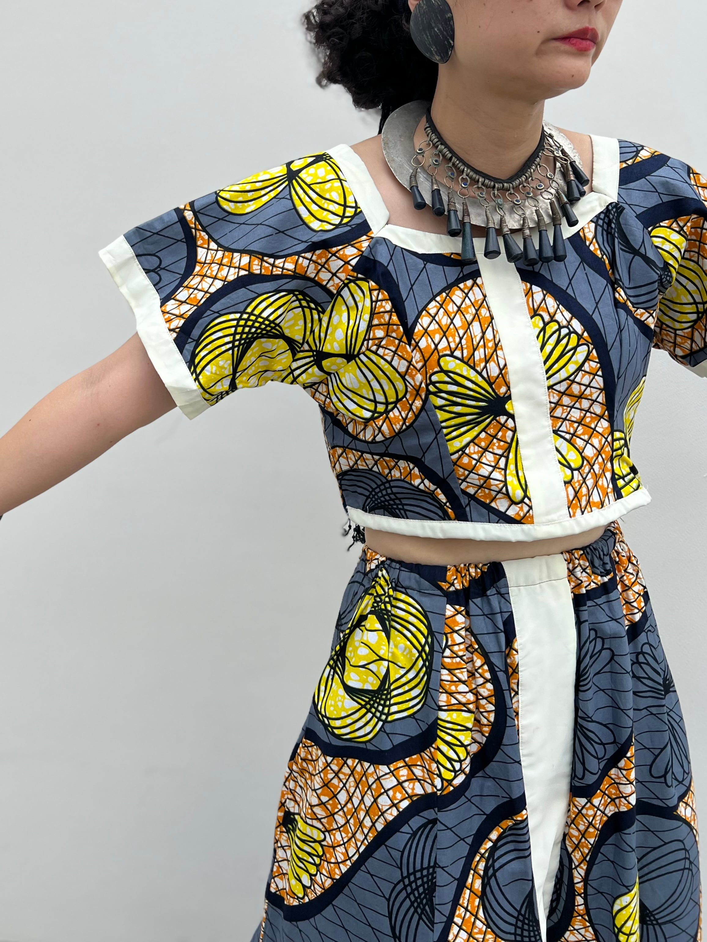 Vintage african batik cotton set up ( ヴィンテージ アフリカン
