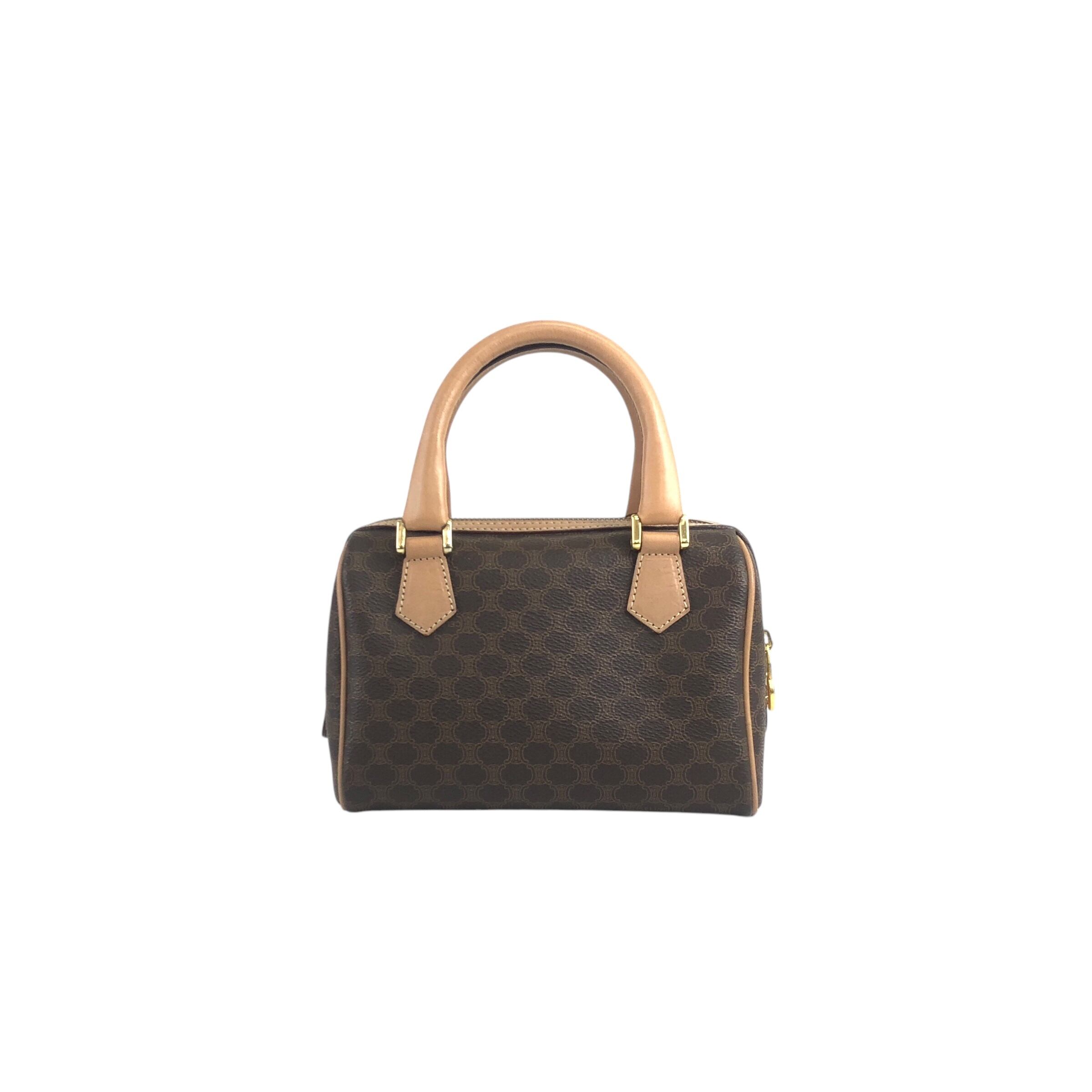 CELINE M06 ミニボストンバッグ マカダム ハンドバック セリーヌ CELINE（セリーヌ） 【超美品】CELINE マカダム ミニボストン