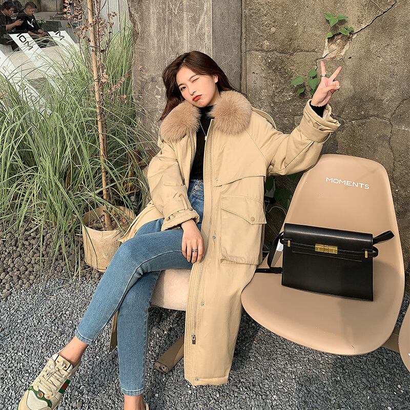 ルーズファーカラーコート HUCHUJING91466923154