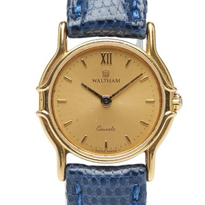 ウォルサム ベルト（社外品） 腕時計 32310.57 クオーツ ゴールド文字盤 レザー ステンレススチール レディース WALTHAM 【中古】