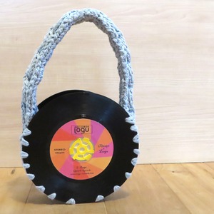 本物のレコードで出来たバッグ「bagu 」cotton strings gray  | Logu-Records AB-102CGRY