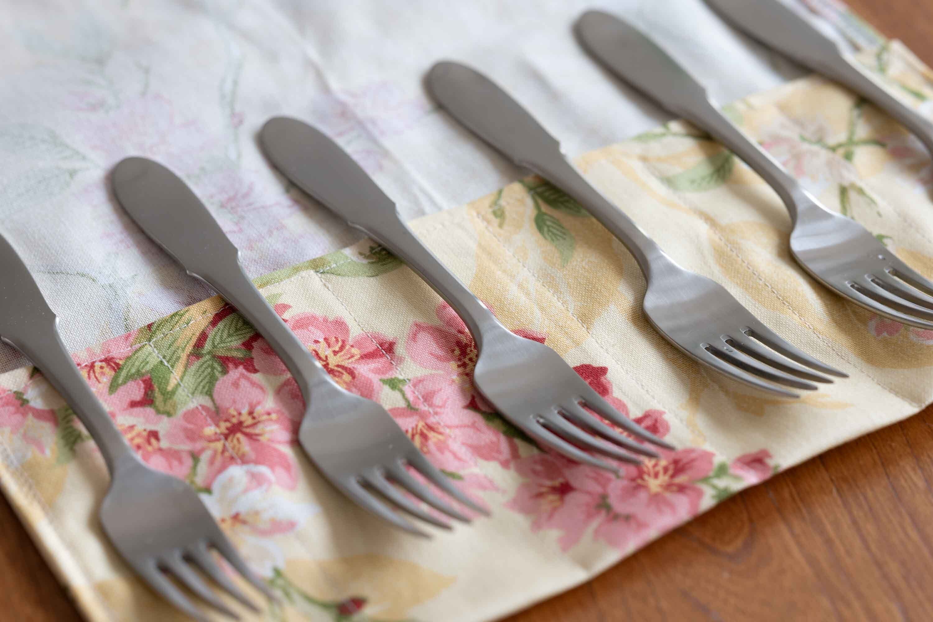 Mitra (ミトラ) デザートフォーク 6本 オリジナルカトラリー入れ付 Georg Jensen(ジョージ・ジェンセン)1941年〜