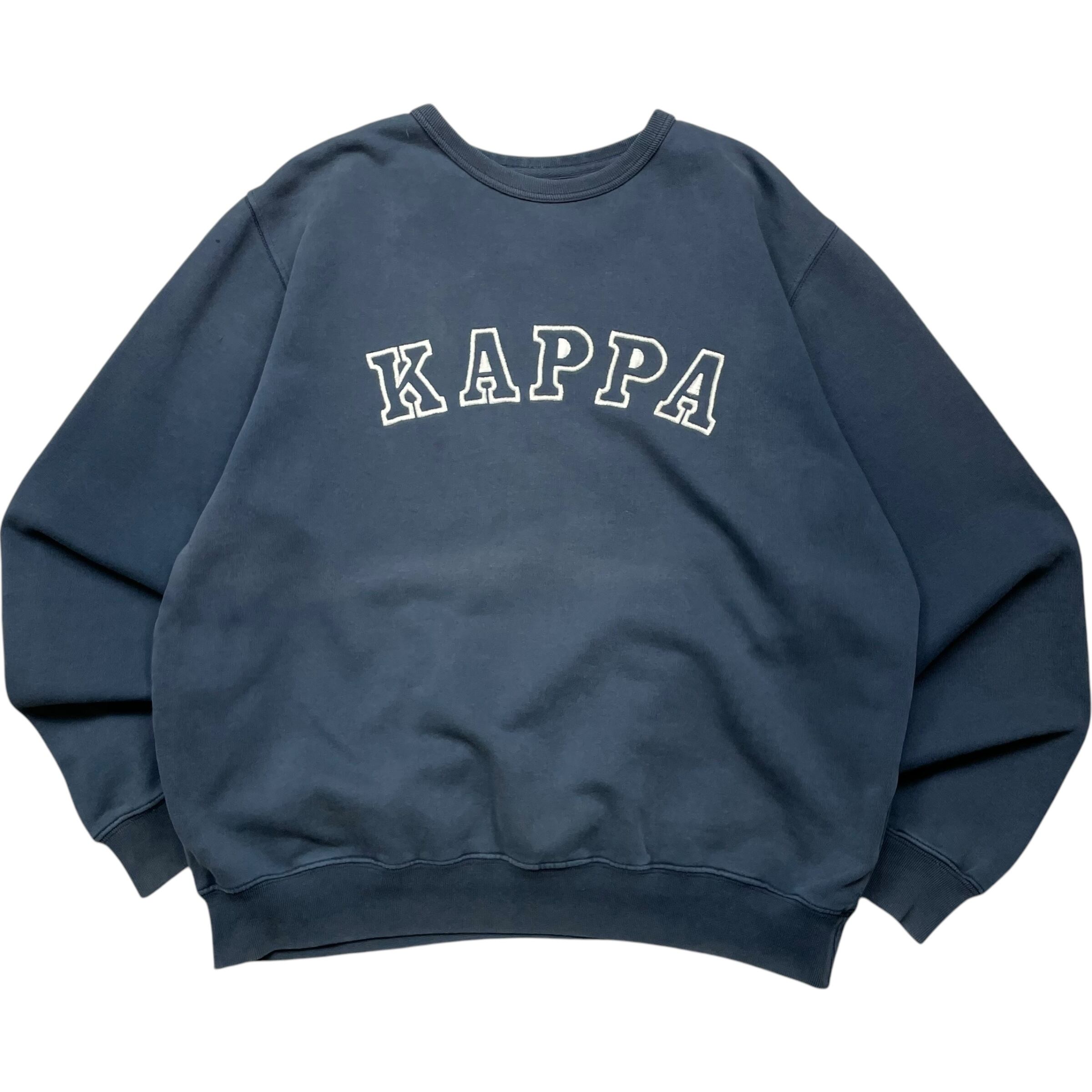 《M》 Kappa カッパ スウェット 刺繍ロゴ ブラック 90年代 vintage no.5333