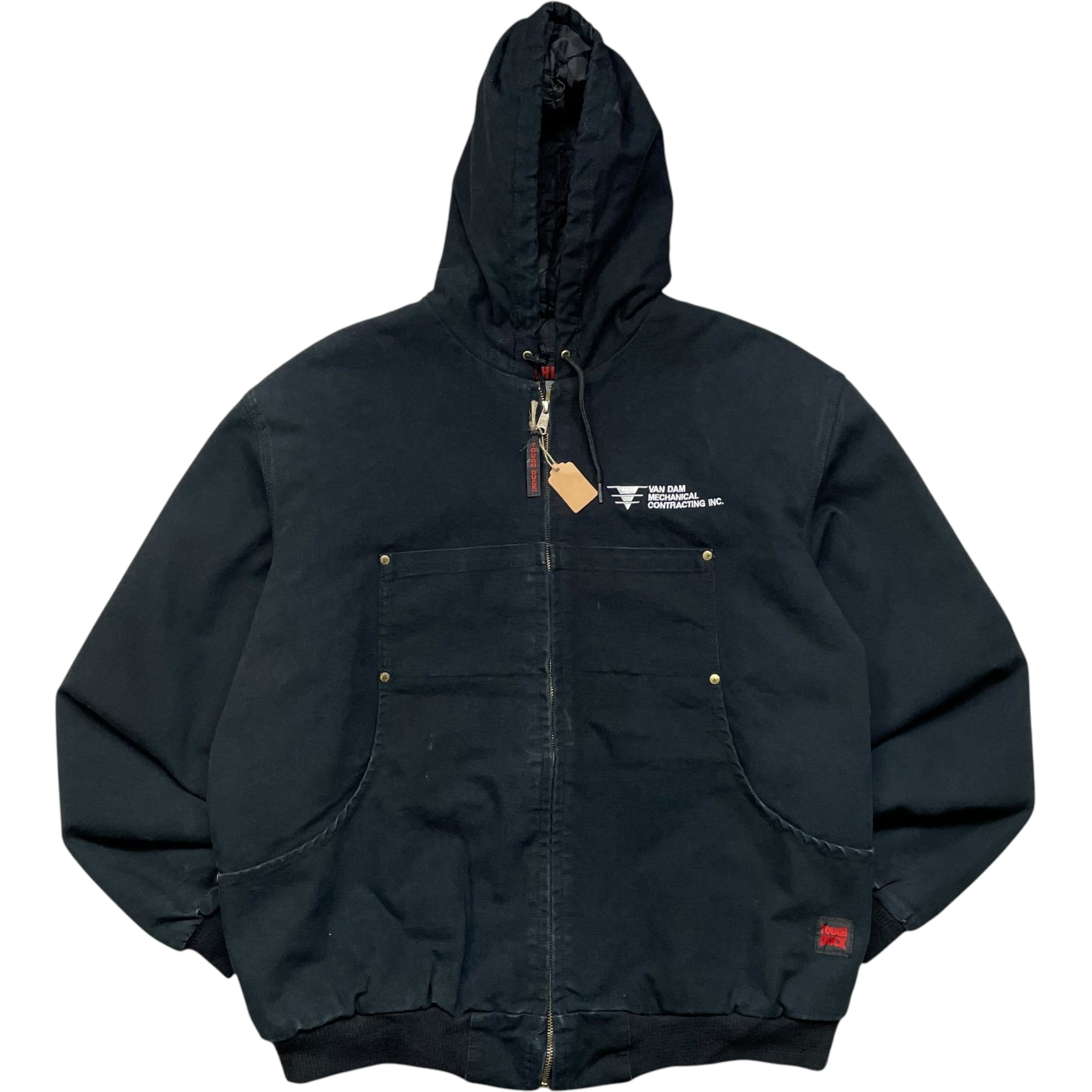 《XL》 TOUGH DUCK タフダック ダックジャケット 企業刺繍 ブラック 90年代 vintage no.5713