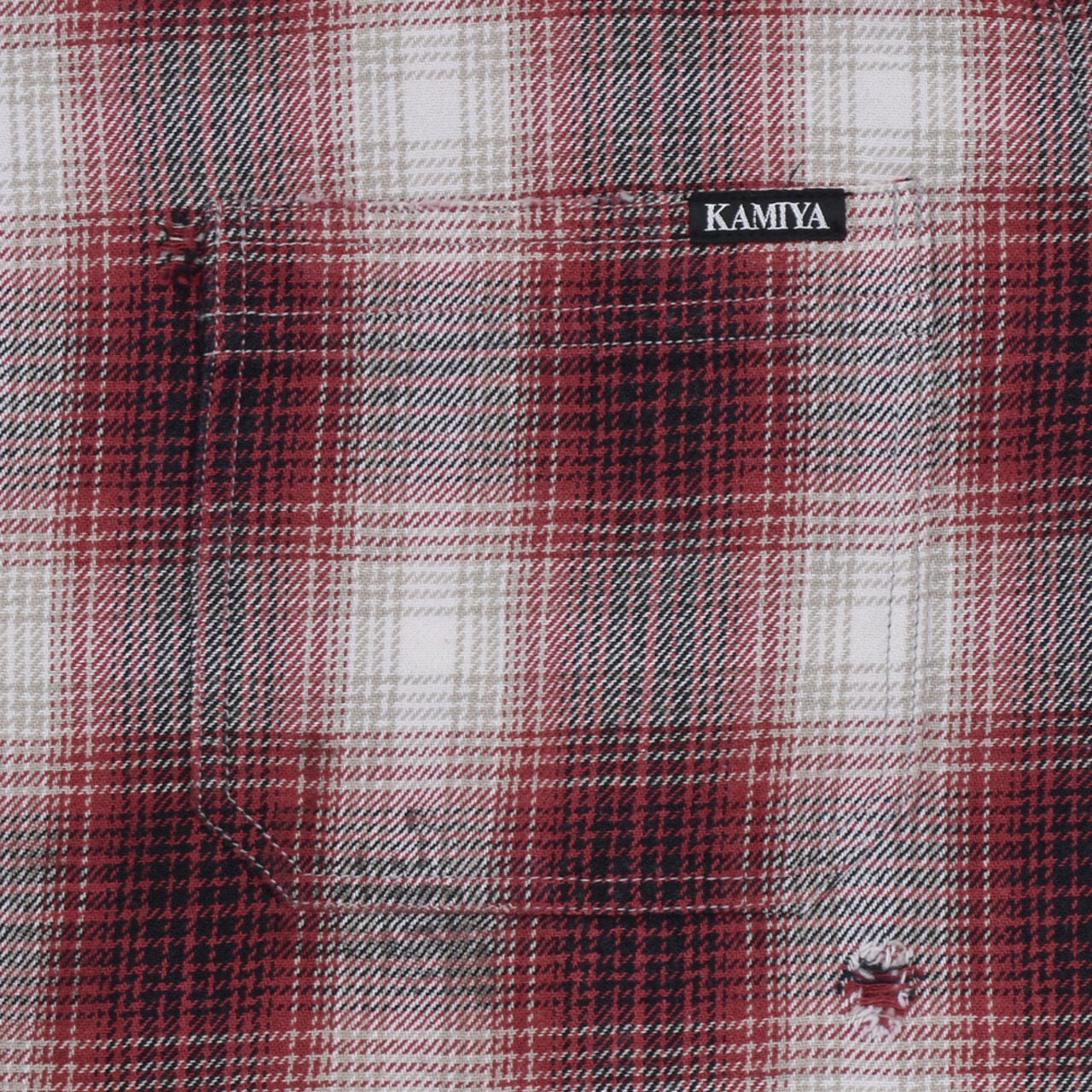 【KAMIYA】OG Check Sun-Faded Hooded Shirt - 5