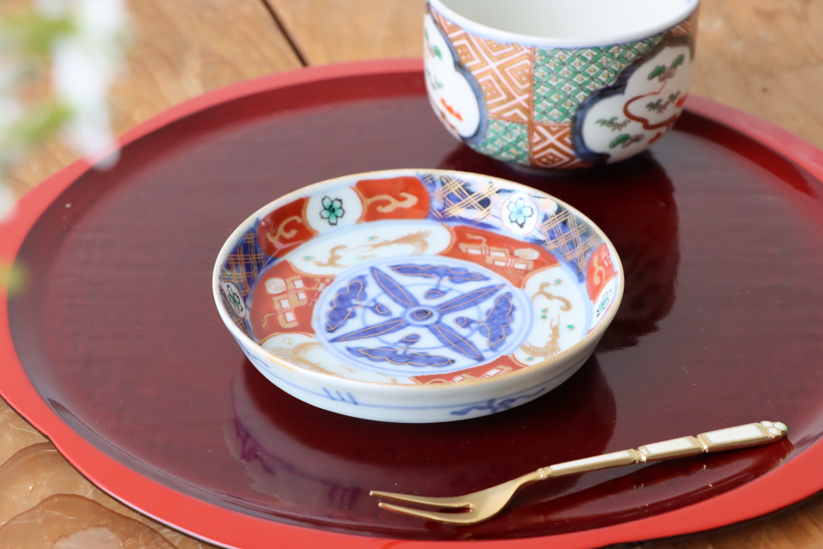 伊万里焼 色絵 龍宝巻文 小皿/Imari small plate | (有)新原美術