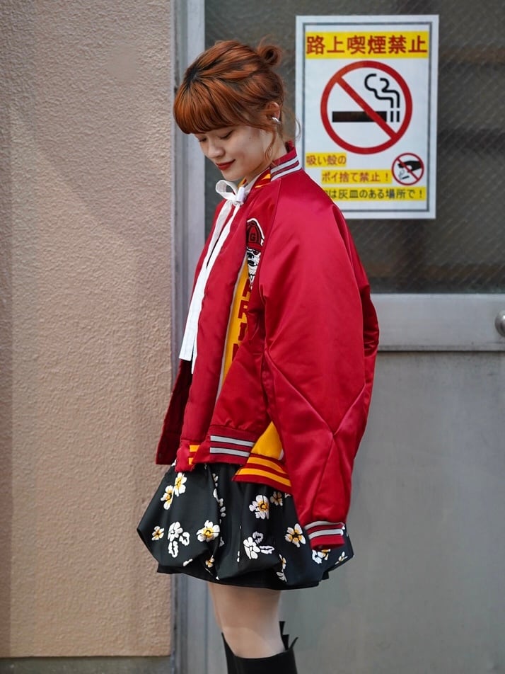 77circa(ナナナナサーカ) “ circa make track jacket cutback nylon award jacket(RED)”