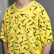 pattern cut off half sleeve sweat
