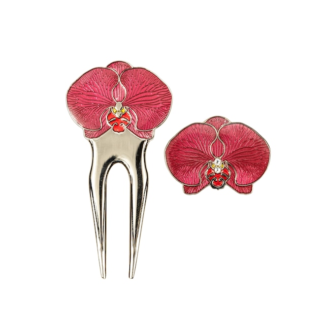 249. Orchid Red Divot Tool & Ball Marker Set