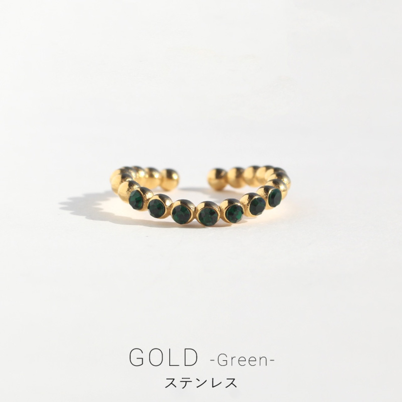 【ネコポス便】リング イヤーカフ ドットカラーラインリングカフ 指輪 金属アレルギー ステンレス 2019