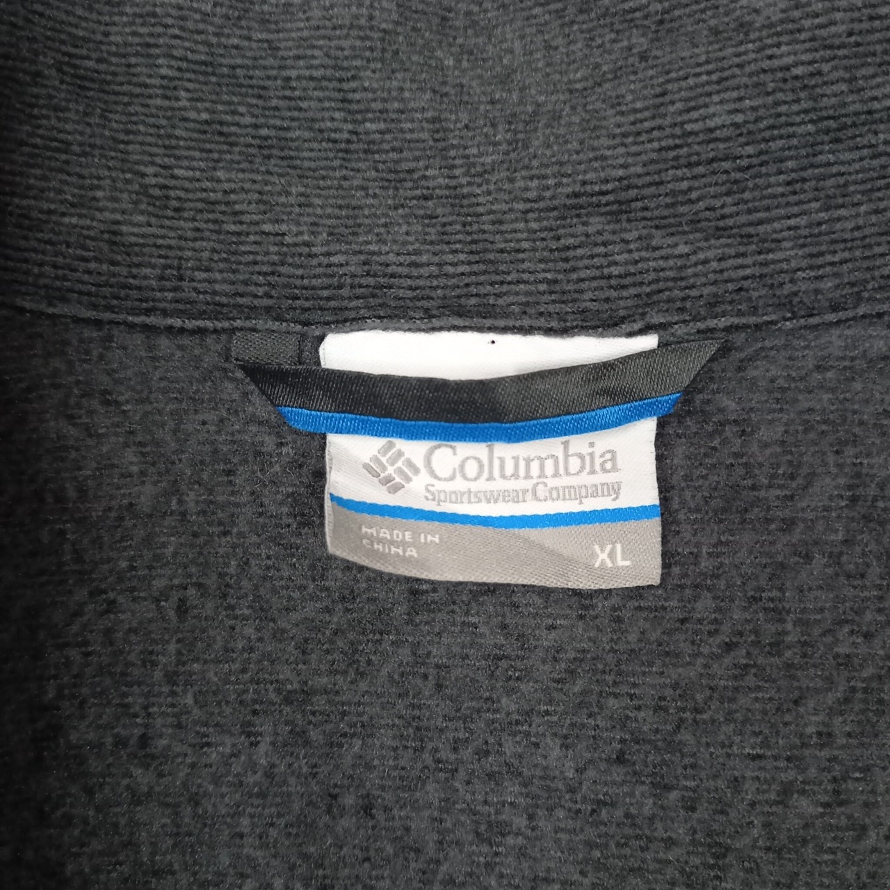 コロンビア　ジップアップ　フリース　ジャケット　裏起毛　ボーダー　薄手　XL