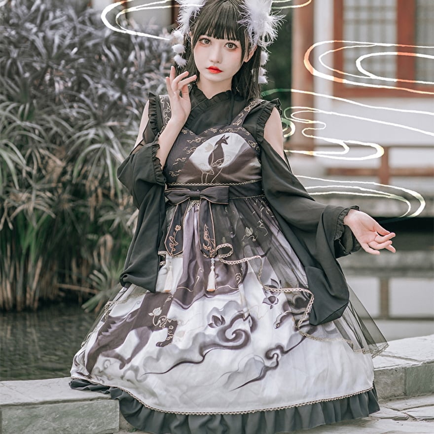ゴスロリ系 華ロリ セットアップ チャイナ服 漢服 レトロ ジャケット