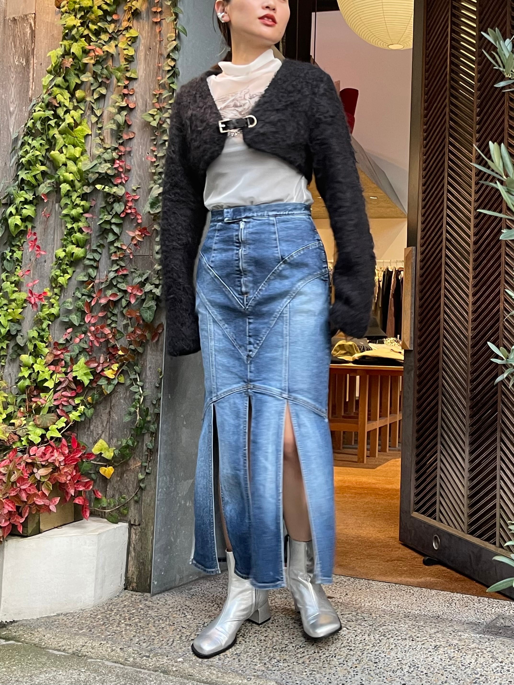 23AW】FETICO フェティコ / WASHED SLIT DENIM SKIRT | TRENT  