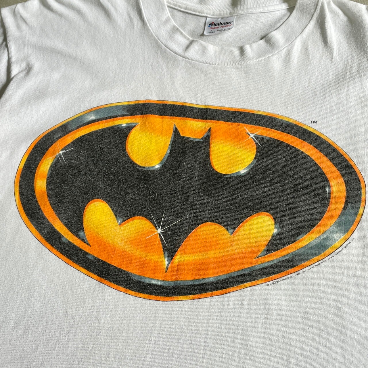 80年代 USA製 BATMAN バットマン ロゴプリント Tシャツ メンズL 古着 