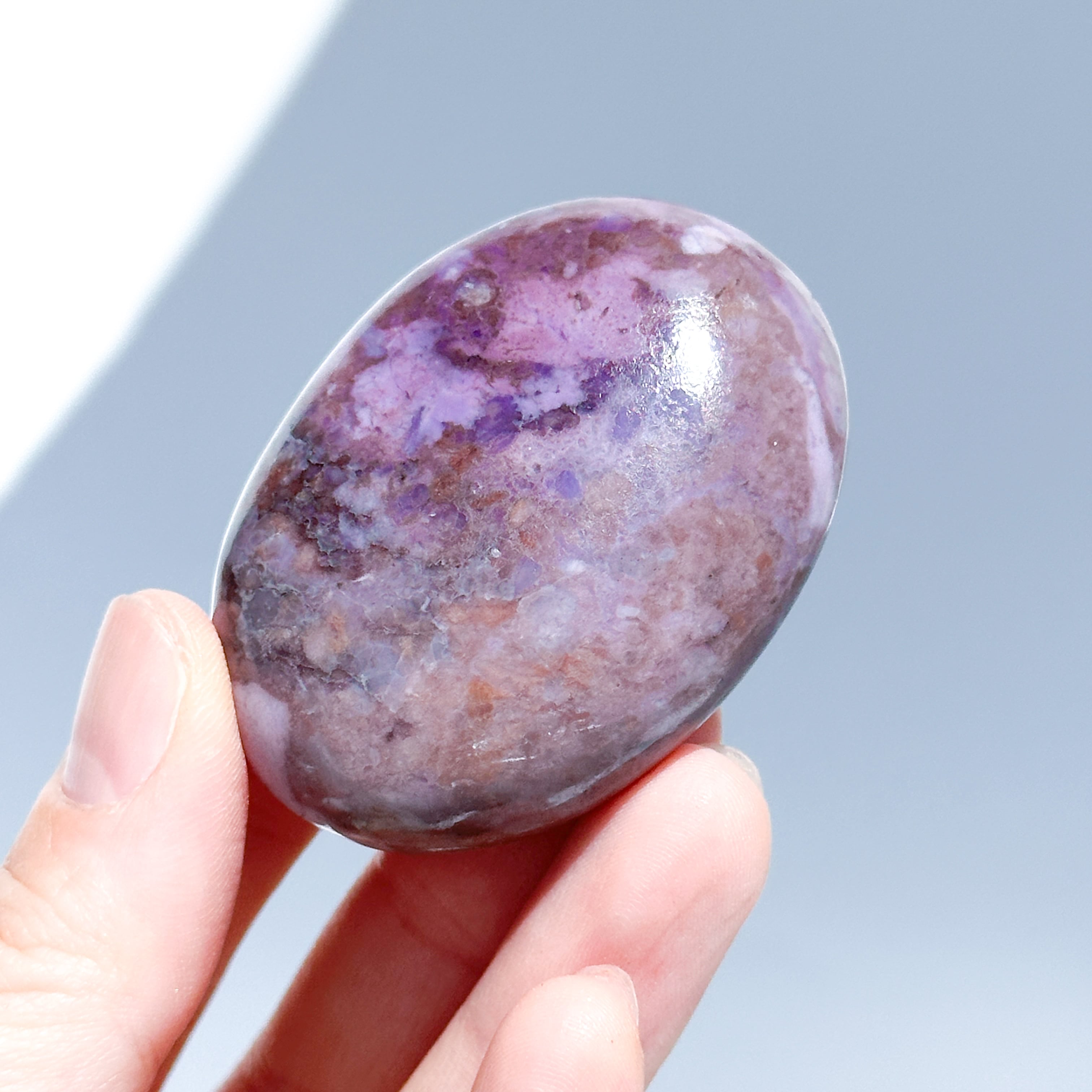 パープルジェイド パームストーン 72◇Purpe Jade palm stone ◇天然石・鉱物・パワーストーン・インテリア