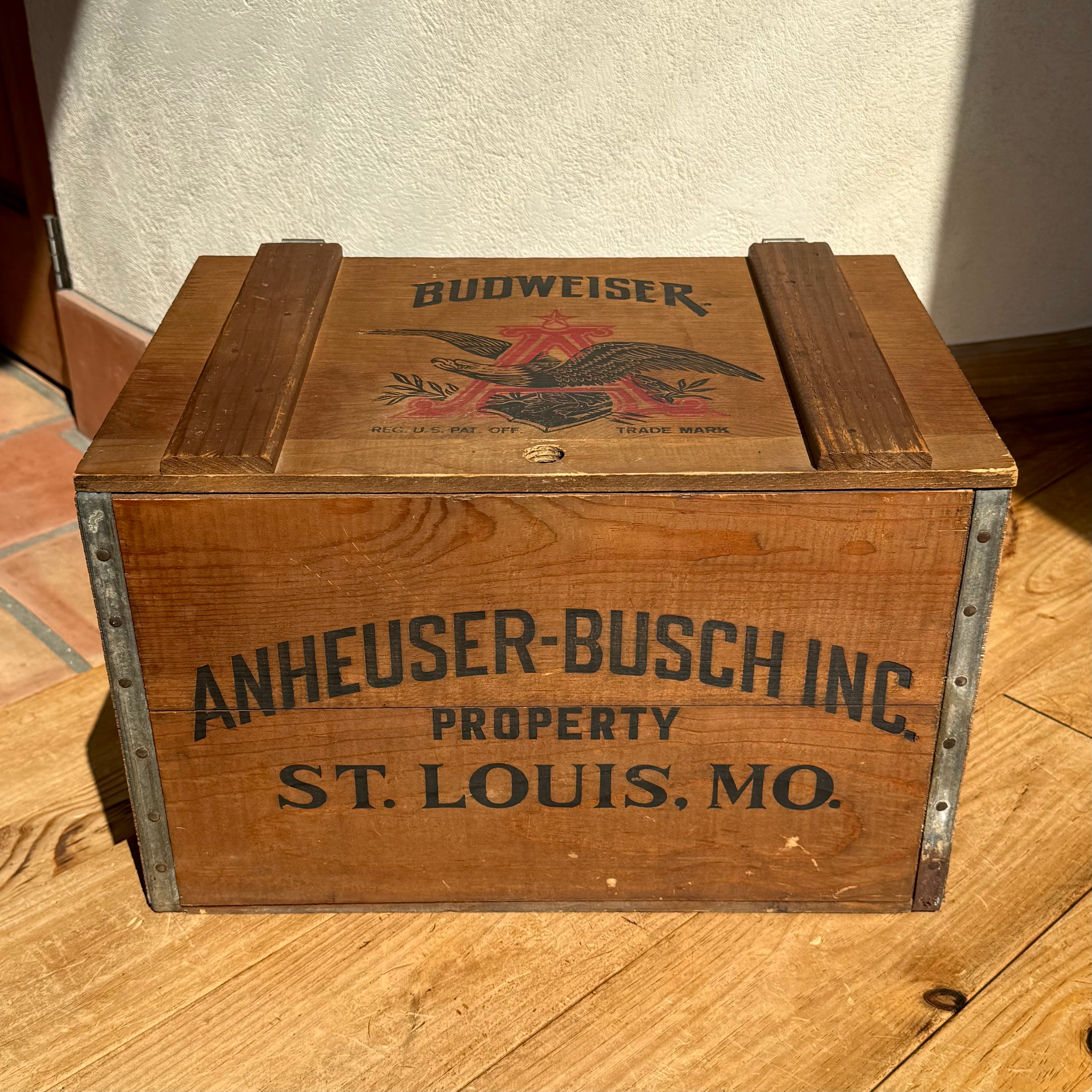 Vintage BUDWEISER Wood Box 木箱 バドワイザー 収納 ディスプレイ
