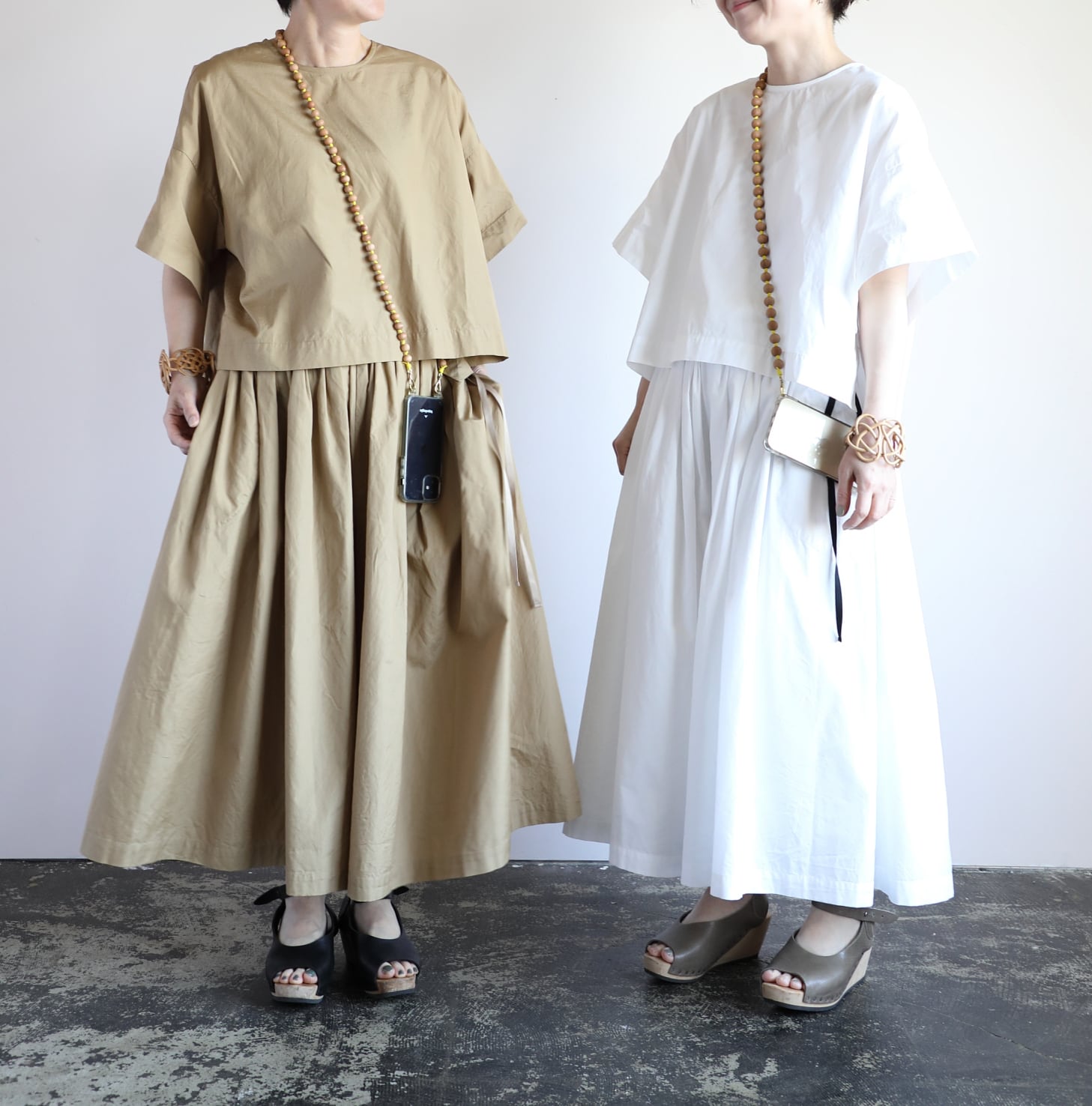 Mサイズ14mm） ステッチ本革 WOOD BALL STRAP | dottodot-works