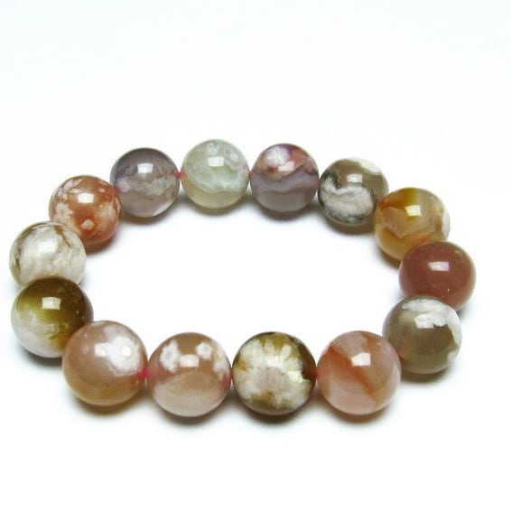 チェリーブロッサムアゲート ブレスレット 桜瑪瑙 15mm [M便 1/10] 111-26402