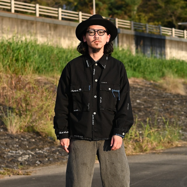 KUON / GANKO別注 Sashiko Kimono Sleeve Cutoff Denim shirt jacket KUON / GANKO別注 Sashiko Kimono Sleeve Cutoff Denim shirt jacket