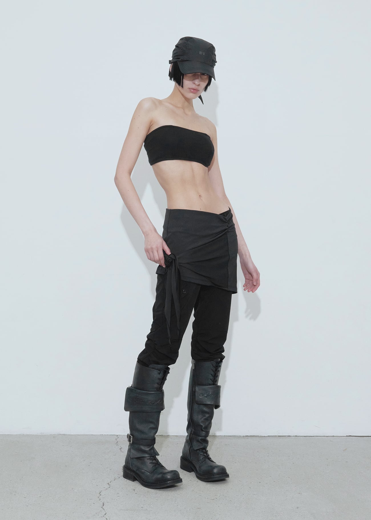 BOHEMIAN SEOUL] PANEL TIED SKIRT, BLACK 正規品 韓国ブランド 韓国