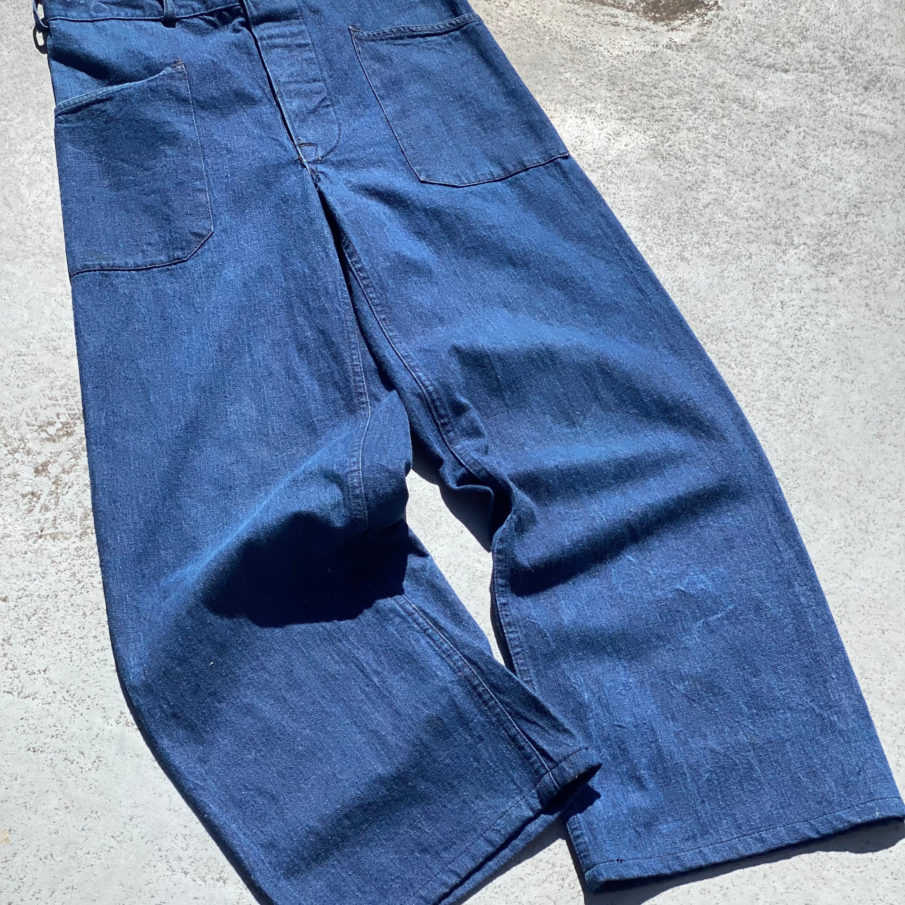 40s usnavy dungaree denim trousers\