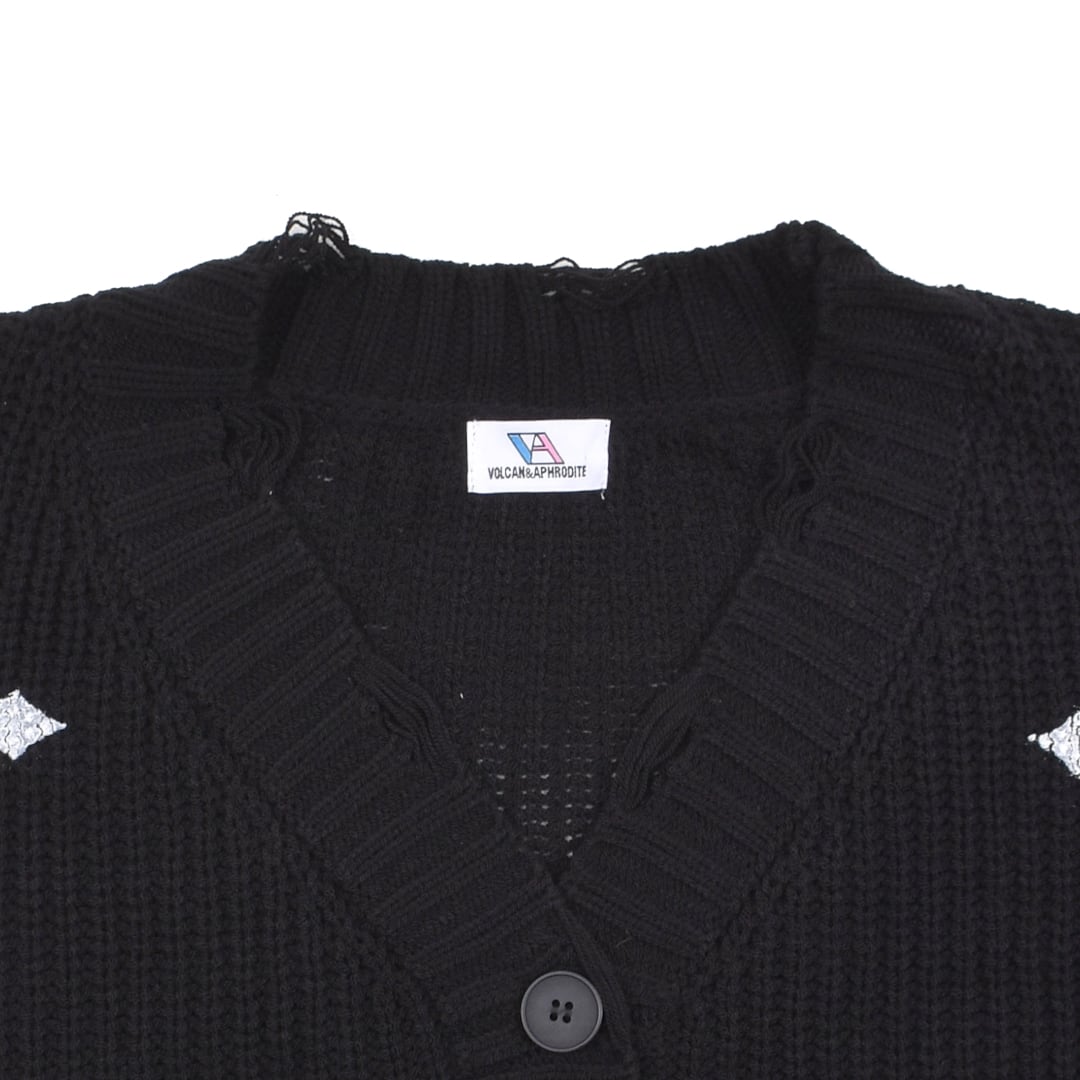 カーディガン petitlulu BLACK BLACK BY MOUSSY | cotton knit cardigan (カーディガン ) |SHEL'TTER