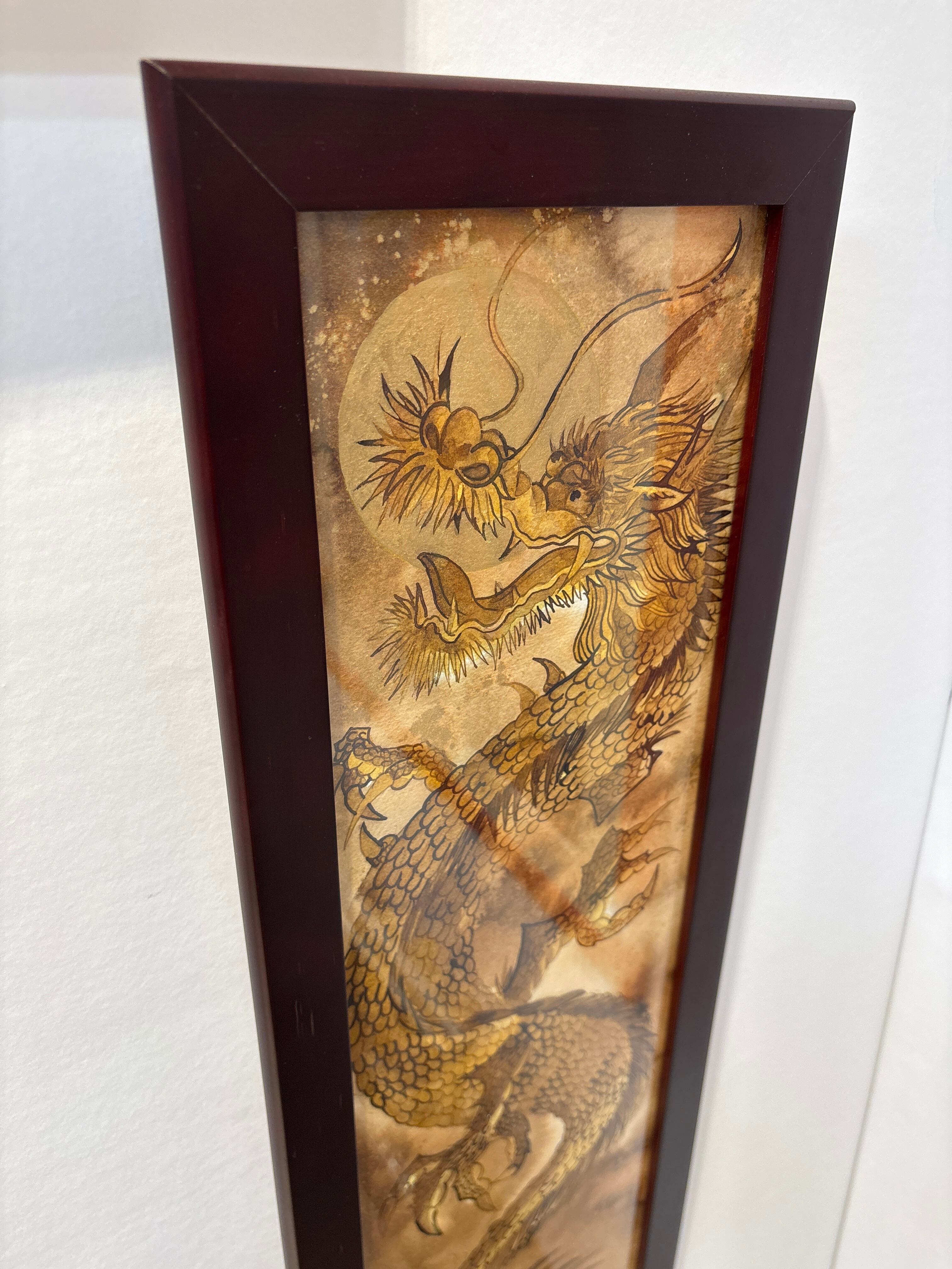 超開運 龍 龍神 龍レリーフ絵画【 人間国宝 】鹿島一谷 【銅板表面金箔加工】 絵画『龍神II』原画 | YURI YOSHINAGA ART SHOP エドマッチョ