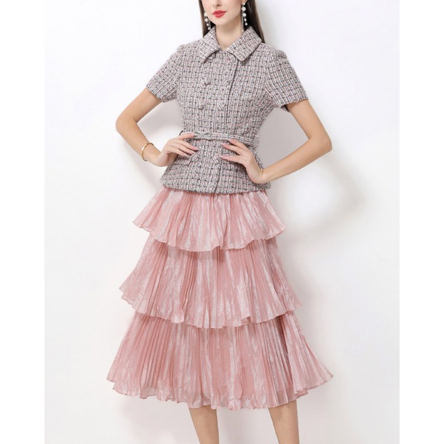 ツイードティアードフレアワンピース L2154