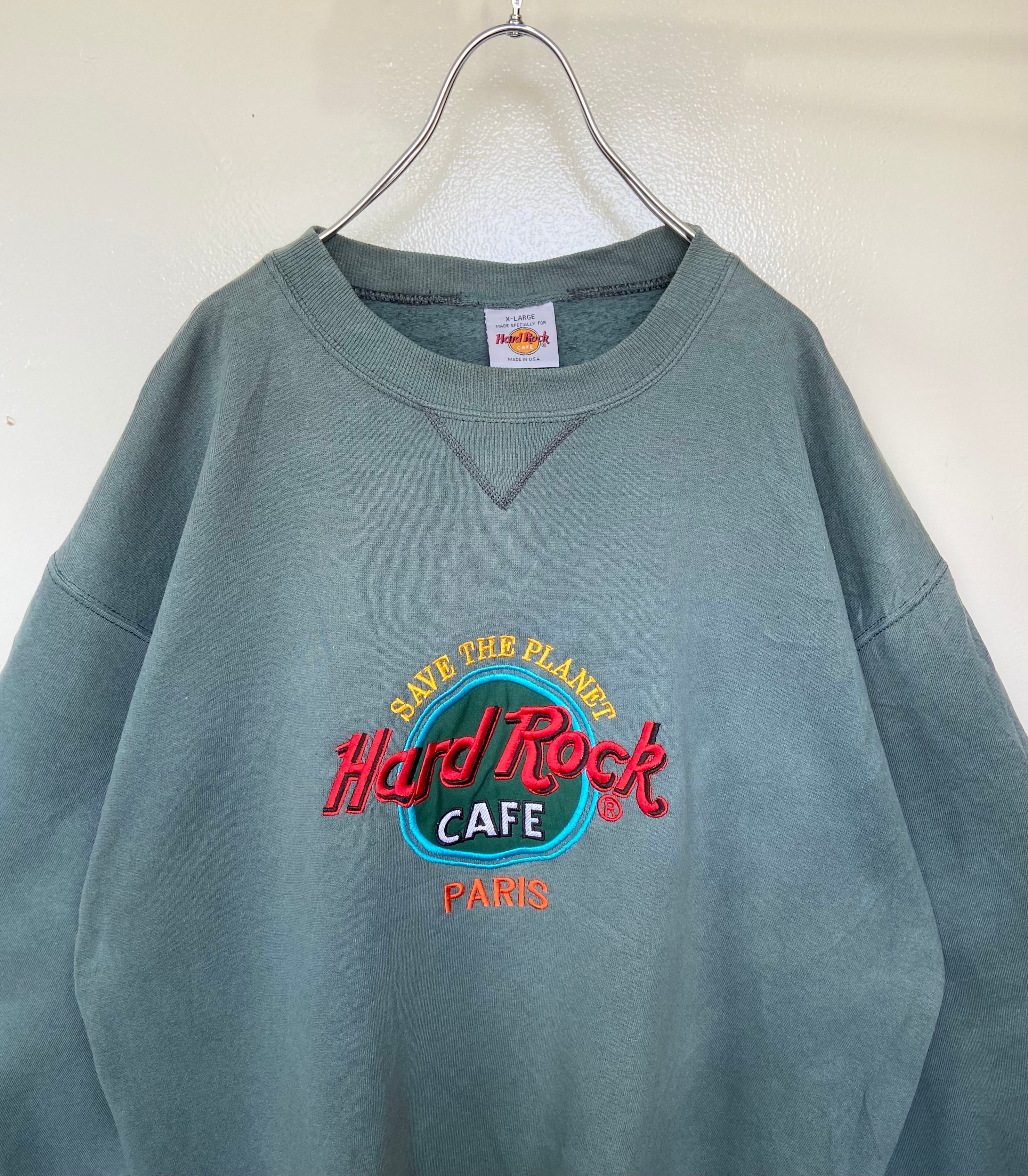 90's HARD ROCK CAFE ロゴ刺繍スウェット Hard Rock Cafe スウェット ハードロックカフェ 刺繍 