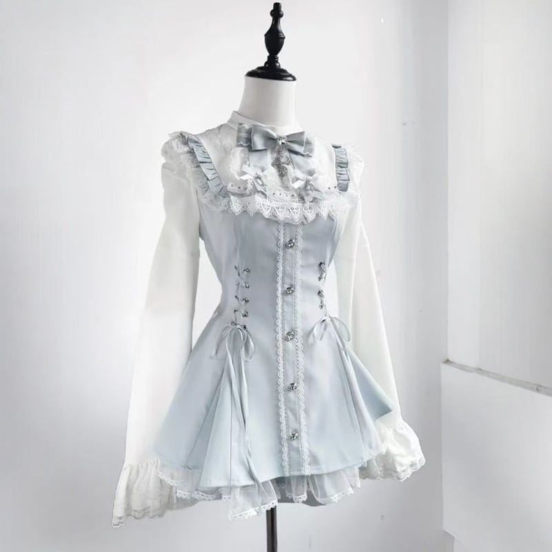 Myurina シスター風ゴシックワンピース×ショートパンツ セットアップ