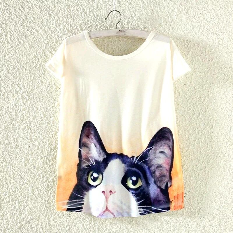 ハチワレ白黒猫のtシャツ M L Xlサイズ 即納 百猫堂 Momonekodo