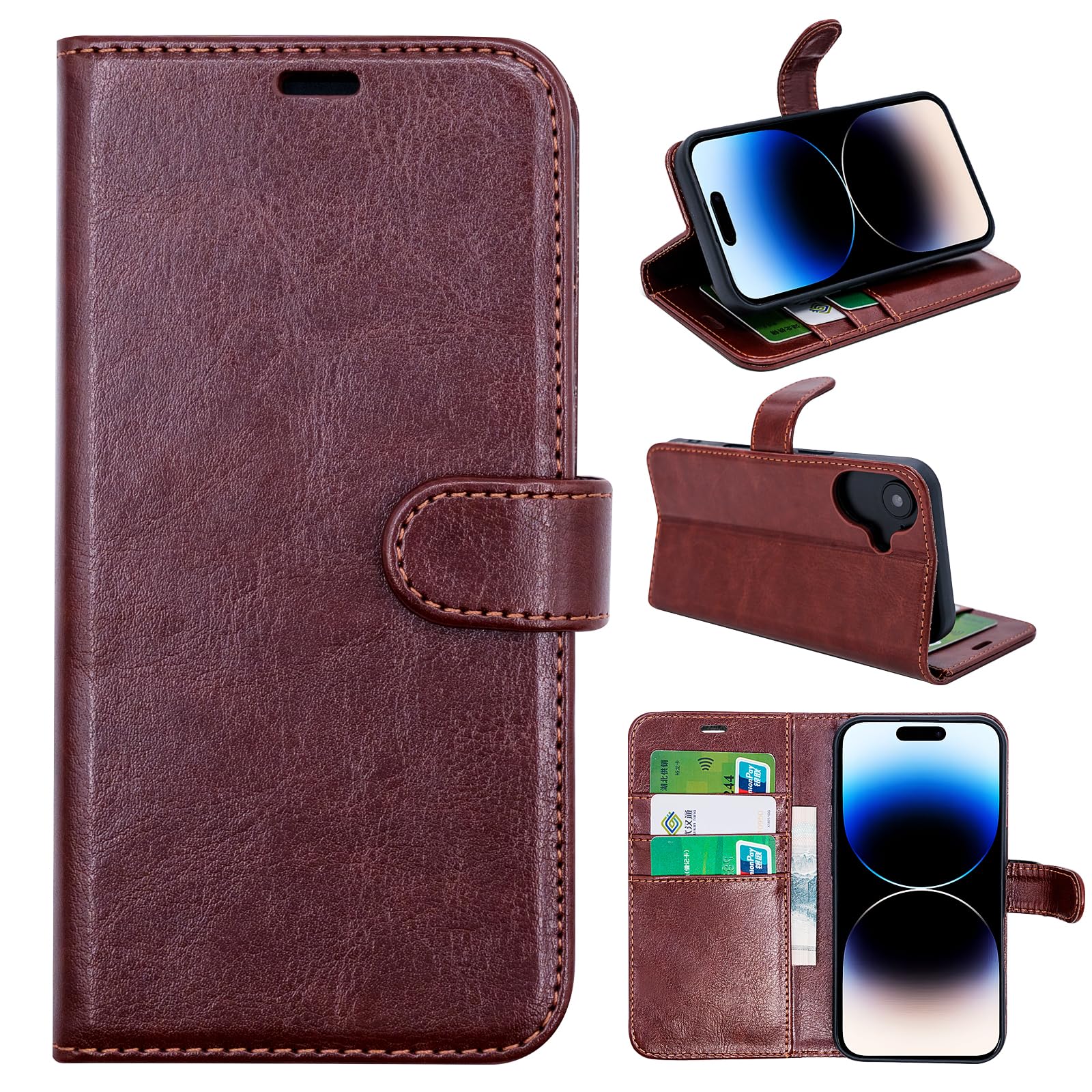 MaKaWa for iPhone 17 ケース 手帳型 あいほん17 携帯カバー カード収納 スタンド機能 アイフォン17ケース 手帳型 シンプル 軽量 耐衝撃高級PUレザー 放熱性 汗や指紋防止 全面保護 耐汚れ