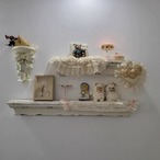 収納 壁掛け 2個セット レトロ アンティーク調 棚 寝室 客間 リビングルーム 装飾 おしゃれ ヨーロピアン ホワイト 北欧 おしゃれ 可愛い