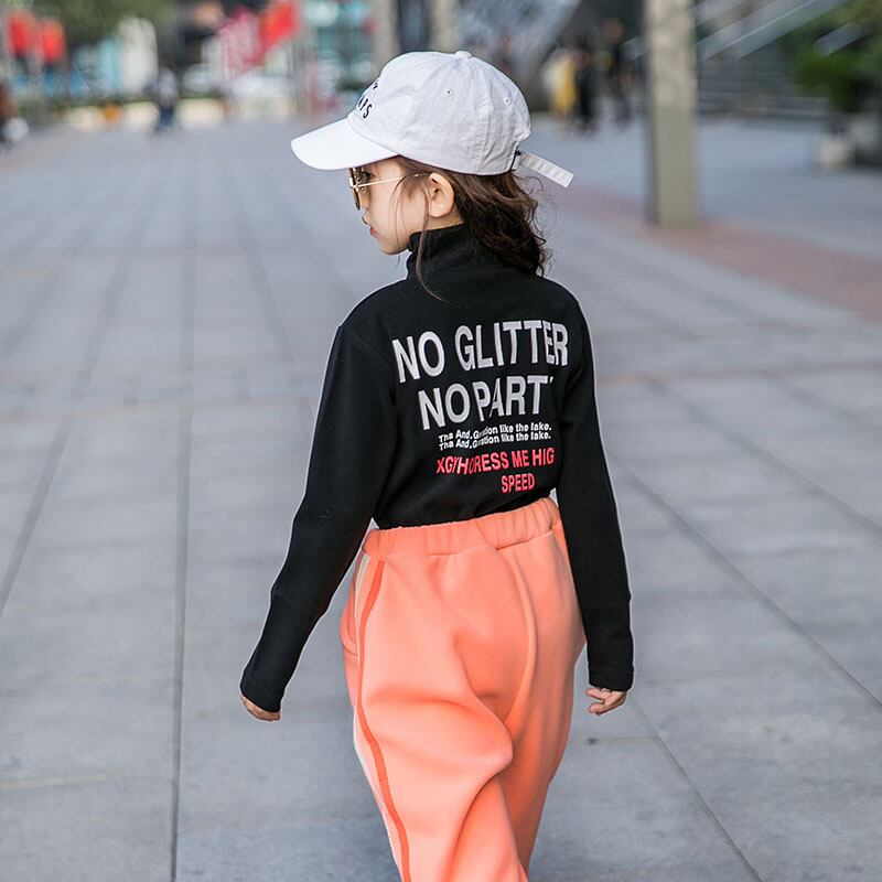 ガールズシックボトミングシャツ2019年秋冬新作長袖ハイネック冬服エインスタイルキッズコットントップス トレンディボーイ56980475362